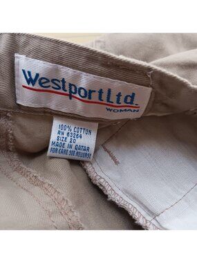 NWT Preppy sz 20 34" Vintage Womens High-Waist Cotton Shorts Westport Ltd.  Tan